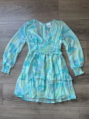 sky to moon green dress green mini dresses Sky to Moon Kristen Green Floral Halter Mini Dress